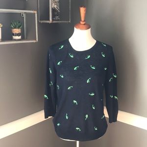 J. Crew whale print critter sweater size M